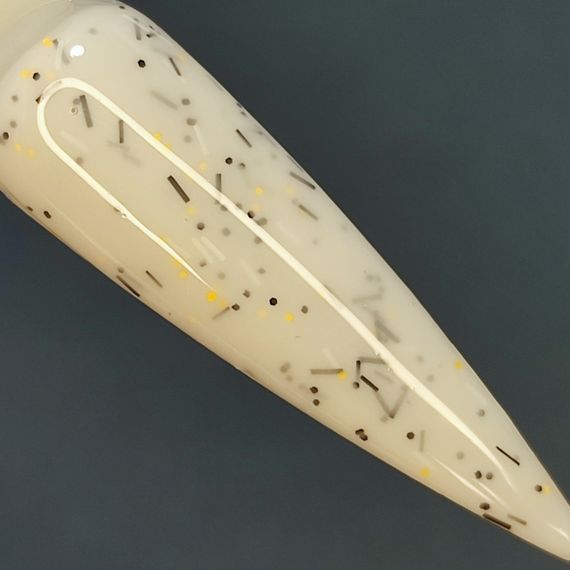 Crystal base Mi #6 (молочна база з чорно-біло-золотою стружкою) 8мл | Зображення 4