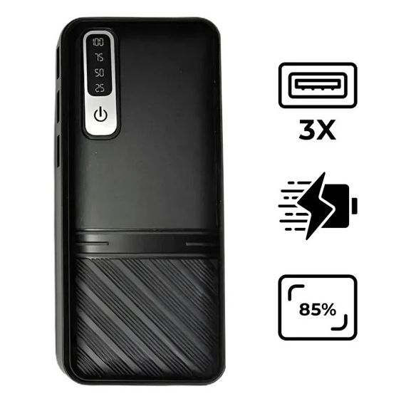 Портативное Зарядное Устройство Павербанк 20000 mAh 3хUSB Power Bank Smart Tech. TC-741 Цвет: черный | Зображення 2