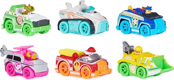 Щенячий патруль. Набір із 6 металевих машинок: Трекер, Еверест, Маршал, Кремез, Гонщик, Скай. Paw Patrol | Зображення 3
