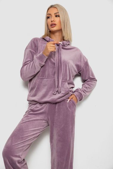 Спортивный костюм женский велюровый, цвет пудровый, 241R1530-5 | Зображення 1