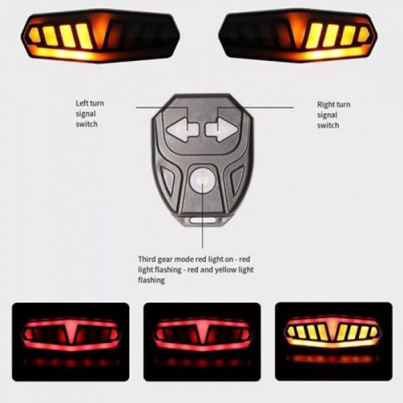 Мигалка велосипедная FY-1828, Велофара с задним стоп сигналом, Велосипедный маячок фонарь MJ-10 | Зображення 1