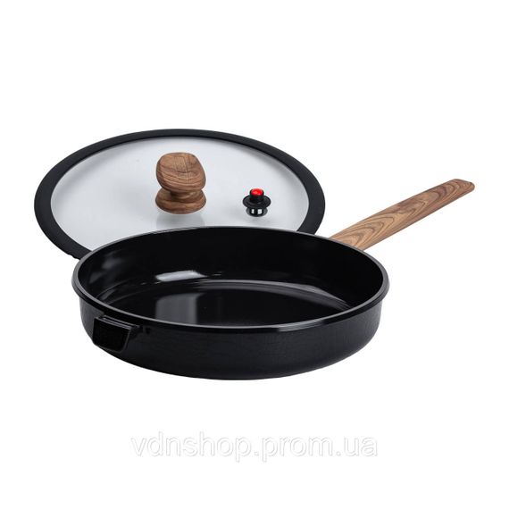 Алюмінієва сковорода з керамічним покриттям антипригарним 3,2 л Ø 28 см чорна MGC HP-4-459B | Зображення 3