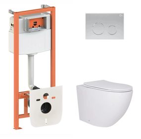 Набір Qtap Nest 4 в 1 підвісний унітаз Robin Ultra Quiet 520x365x365 + комплект інсталяції QT13332381AW47502