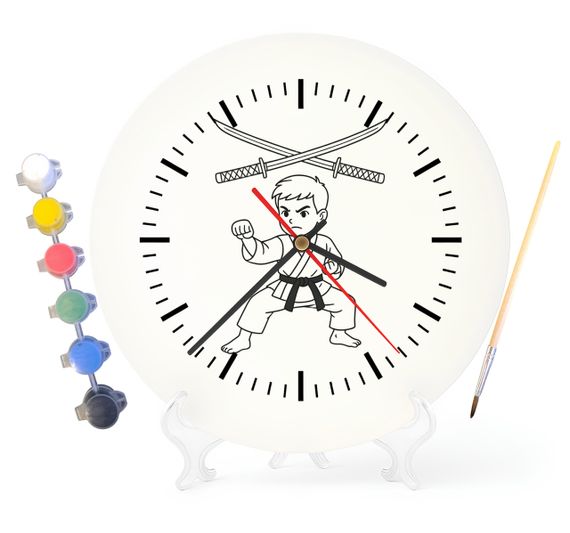 Детский набор для творчества часы-раскраска Карате 30 см (Г0031)