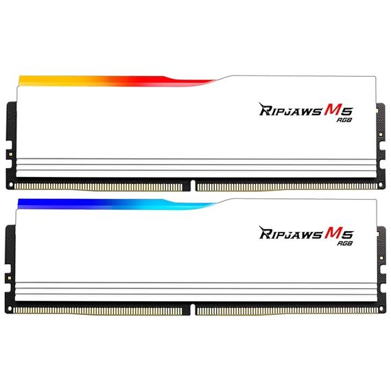 Модуль пам'яті для комп'ютера DDR5 64GB (2x32GB) 6000 MHz Ripjaws M5 RGB Matte White G.Skill (F5-6000J3040G32GX2-RM5RW)