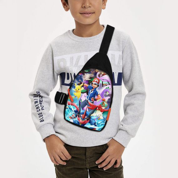 Сумка через плече дитяча Покемон Пікачу 29х17 см сумка слінг для хлопчика (02138)