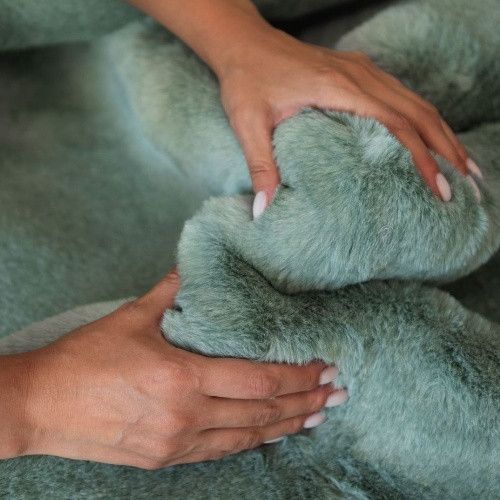 Килимок для підлоги з еко-хутра ТМ Dariana Tweed 75*150 см м'ятний | Зображення 3