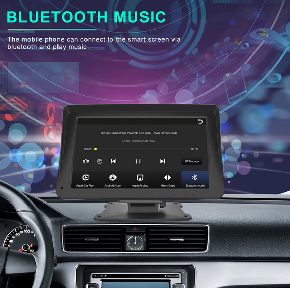 Автомобільна магнітола Podofo, Apple Carplay і Android Auto, 7-дюйм. сенсорний HD-екран | Зображення 7