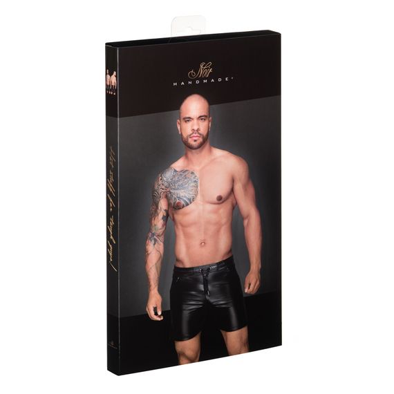 Чоловічі шорти з мокрим ефектом Noir Handmade H061 Powerwetlook shorts, L | Зображення 3