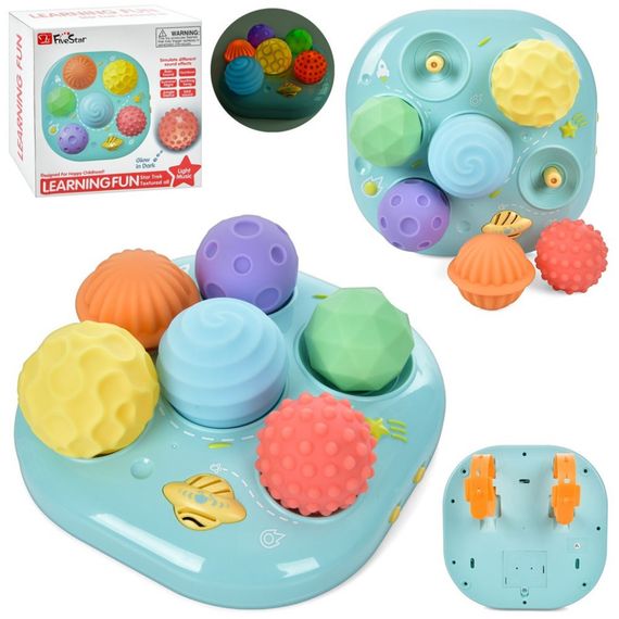 Дитяча Розвиваюча "Текстурні М'ячики" 35179M  6 штук, музика, світло | Зображення 5