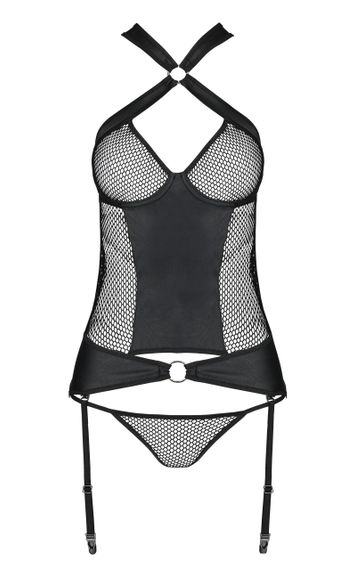 Комплект спідньої білизни в сітку Amanda Corset black S/M-Passion | Зображення 2