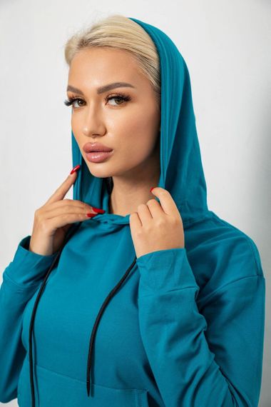 Спортивный костюм женский двухнитка, цвет бирюзовый, 214R1419-004 | Зображення 5