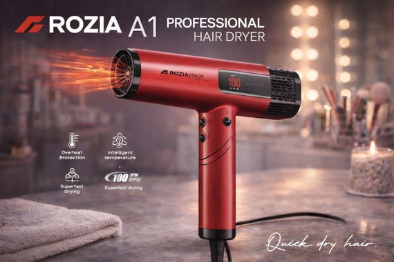 Фен профессиональный для сушки волос ROZIA A1 Professional Hair Dryer AND-6162-9 | Зображення 1