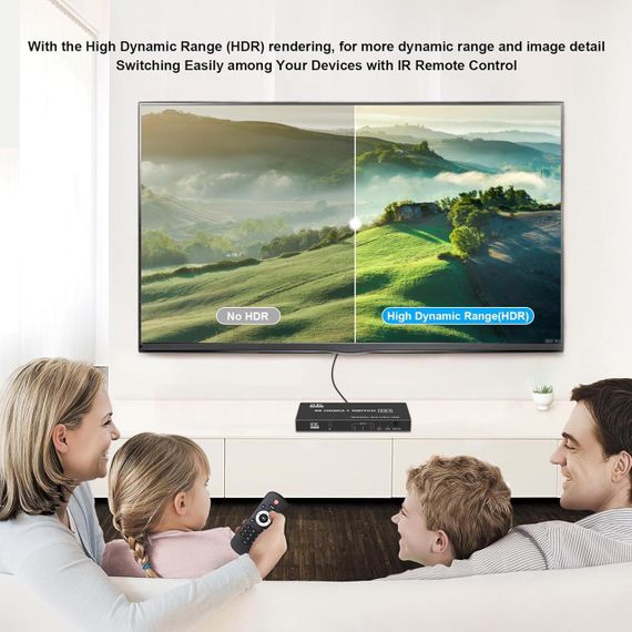 HDMI переключатель 8K 5 в 1 с пультом ДУ, HDMI 2.1 Switch с поддержкой 8K@60Hz / 4K@120Hz, Dolby Vision и HDR1 | Зображення 6