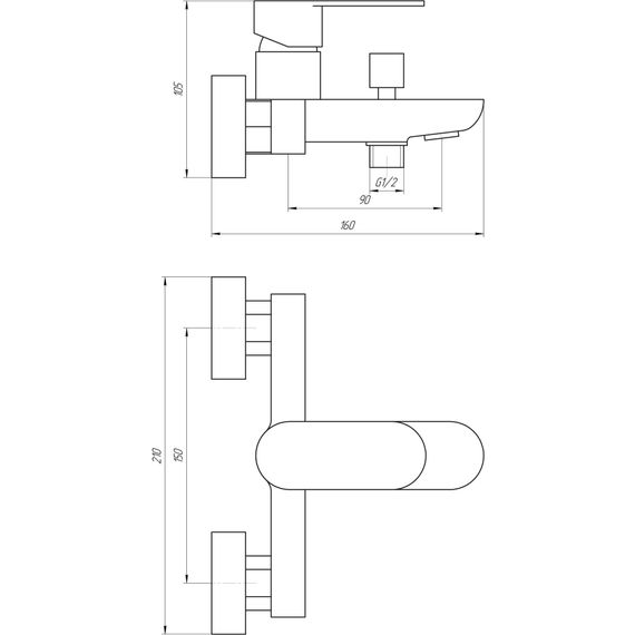 Змішувач для ванни TOPAZ BARTS TB 07101-H36 | Зображення 1