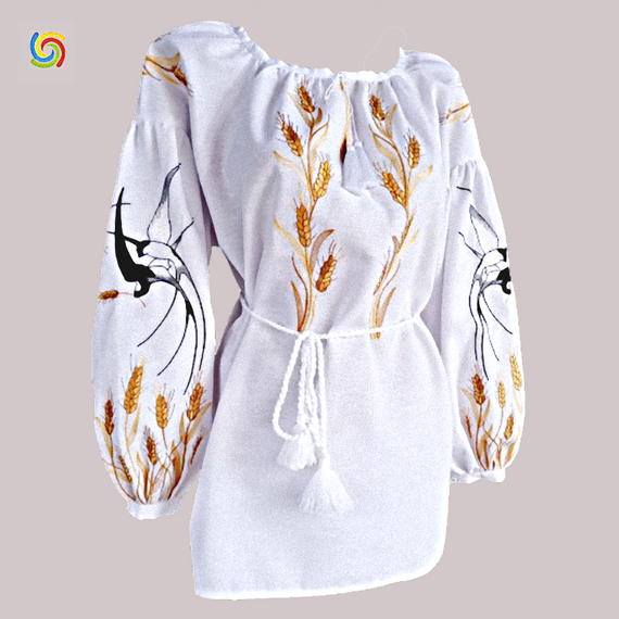 Рубашка Украинская вышиванка  31991 цвет белый размер S