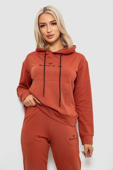 Спортивний костюм жіночий двонитка, колір теракотовий, 214R1419-002 | Зображення 1