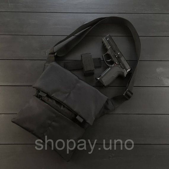 Тактическая сумка-мессенджер с кобурой, Cordura 1000D, черная, скрытая носка, слинг через плечо