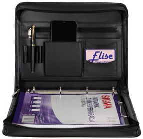 Деловая папка Амо из искусственной кожи черная