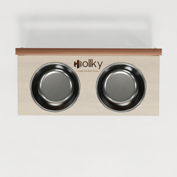 Миски на регульованій підставці для маленьких собак Hollky Flex S (2 × 0.450 л) FS-422523-GLWH | Зображення 1