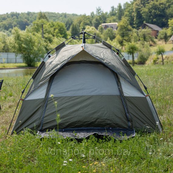 Намет автоматичний тримісний 2*2 (м) кемпінговий туристичний LU-0016GR Хакі | Зображення 1