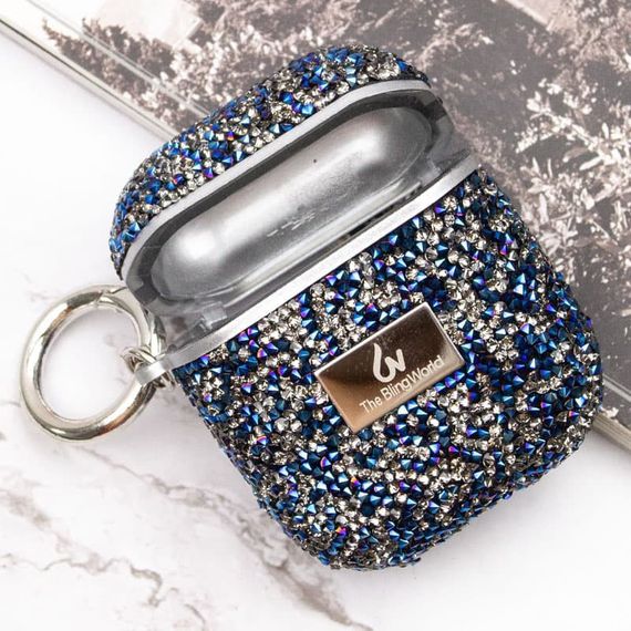 TPU чехол Bling World Rock Diamond для наушников AirPods 1/2 Синий | Зображення 6