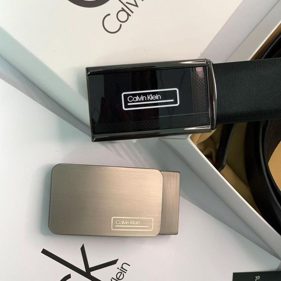 Двухсторонній чоловічий ремінь з двома пряжками Calvin Klein чорний | Зображення 4