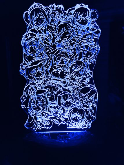 Акриловий світильник-нічник Genshin 3 синій tty-n000828