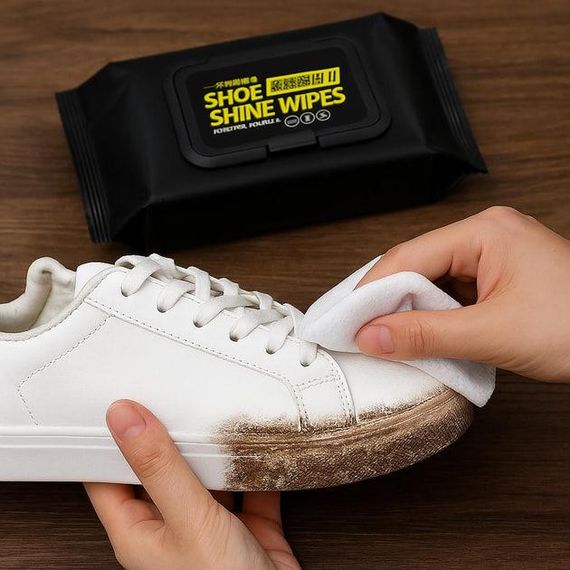 Вологі серветки Shoe Shine Wipes 80 шт • Серветки для догляду за взуттям | Зображення 4