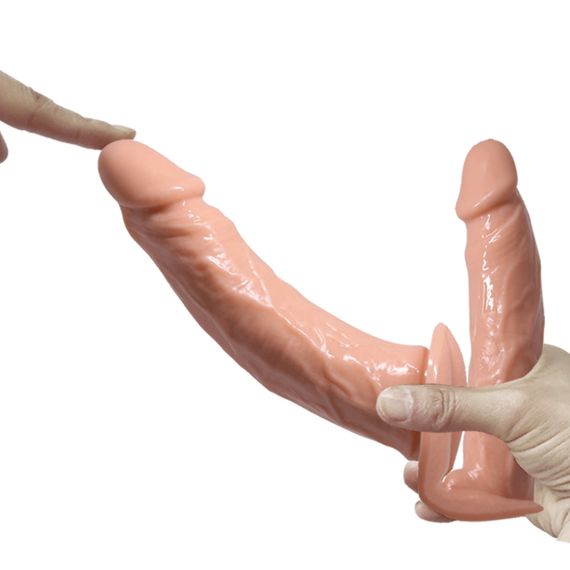 Подвійний страпон BAILE STRAP ON DOUBLE DILDOS, 7.1''+5.9'' Sex Aura | Зображення 4