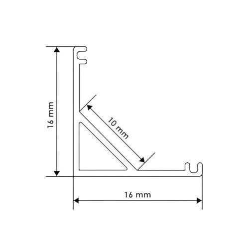 Профіль алюмінієвий BIOM угловой ЛПУ16B 16х16 чорний (палка 2м), м | Зображення 3
