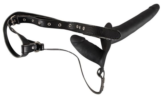 Страпон - Double Strap On Black Silicone Sex Aura | Зображення 1
