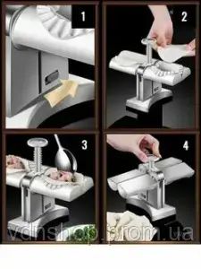 Машинка для ліплення пельменів та вареників форма для пельменів машина для виготовлення пельменів ручна MA-24 | Зображення 3