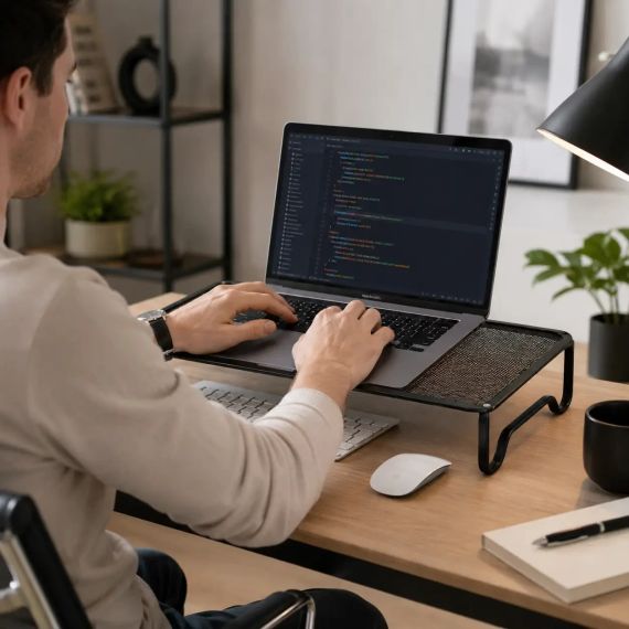 Стіл-підставка для ноутбука з вентиляцією, Чорний/ Столик для ноутбука/підставка з вентиляцією для монітора | Зображення 8