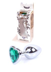 Анальна пробка Jawellery Silver Heart PLUG-Green Sex Aura