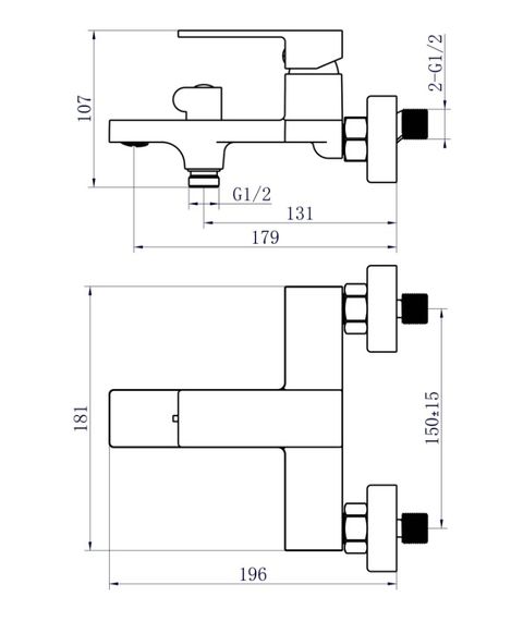 Змішувач для ванни Qtap Gemini QTGEM259GMB45684 Gunmetal Black PVD | Зображення 5
