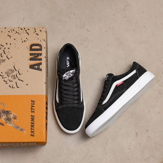 Демісезонні шкіряні (замш)  кеди Vans чорні | Зображення 5