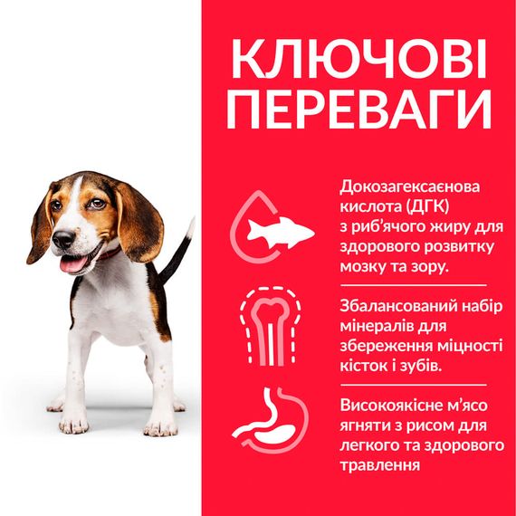 Корм Hill's Science Plan Puppy Medium Lamb & Rice сухий з ягнятком для цуценят середніх порід 14 кг | Зображення 1