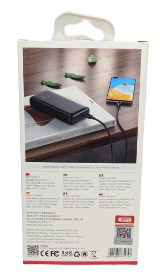 Power Bank 20000 mAh 2 А реальна ємність XO PR183 зарядка зовнішній акумулятор павербанк сертифікований | Зображення 6