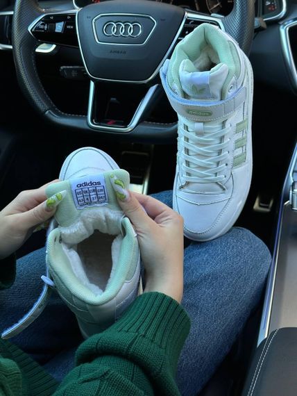 Зимові жіночі кросівки Forum 84 High BWhite Olive Fur , В'єтнам 36 23 см | Зображення 9