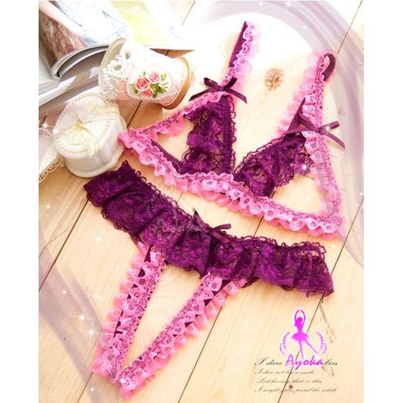 Мереживний комплект бузковий | Зображення 1