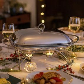 Мармит для горячих блюд на мероприятиях Magio, Мармит с крышкой на подставке вторых блюд ME-42