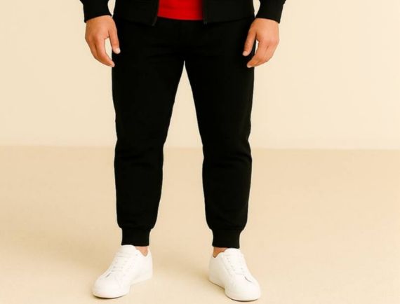 Костюм демісезонний (весна/осінь) з кепкою – худі на блискавці / zip hoodie + штани чорні + футболка червона | Зображення 1
