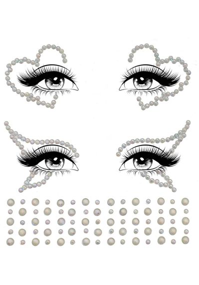Набір страз-прикрас для тіла Leg Avenue Ayla face jewel sticker, наліпки, світяться у темряві | Зображення 1