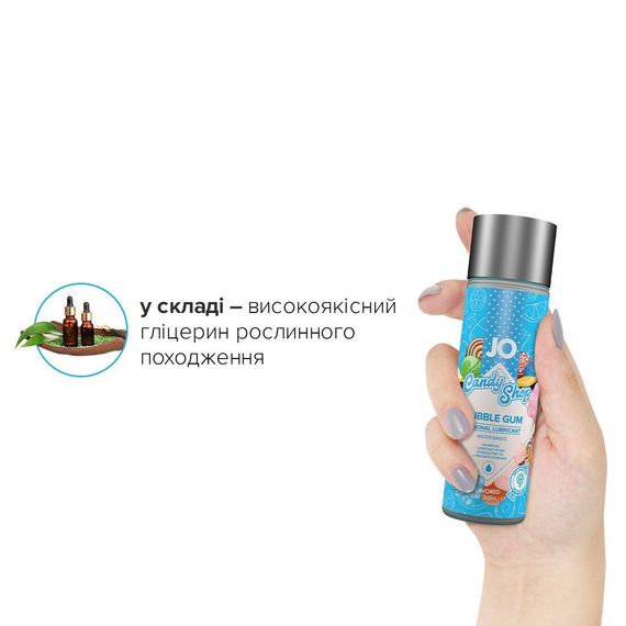Лубрикант на водній основі System JO H2O — Candy Shop — Bubblegum (60 мл) без цукру та парабенів | Зображення 3