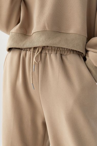 Вільний теплий спортивний костюм - світло-коричневий цвет, S/M (є розміри) | Зображення 3