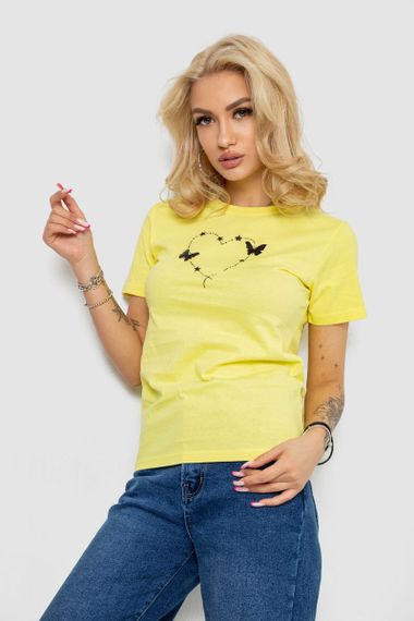 Футболка жіноча з принтом, колір жовтий, 238R559 | Зображення 2
