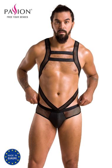 Чоловіче еротичне сітчасте боді Passion 045 VICTOR S/M Black, екошкіра, сітка sexstyle | Зображення 4