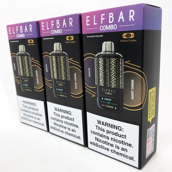 ELF BAR COMBO 25000. Перемикання смаків. Виноград / Мускатний Виноградк (Grape / Mary Power) | Зображення 1