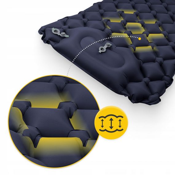 Надувний килимок (каремат) Mountain Goat 190 x 58 x 5 см з вбудованим насосом MG0009 Navy Blue (P-5905973400916) | Зображення 4